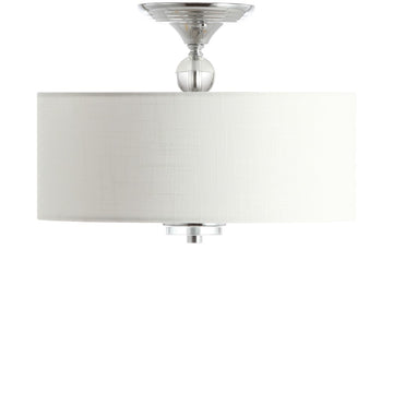 Marc 15" Metal/Crystal LED Semi Flush Mount - JONATHAN Y